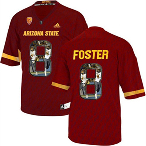 Arizona State Sun Devils D. J. Foster Red Printing Player Portrait Football Jersey