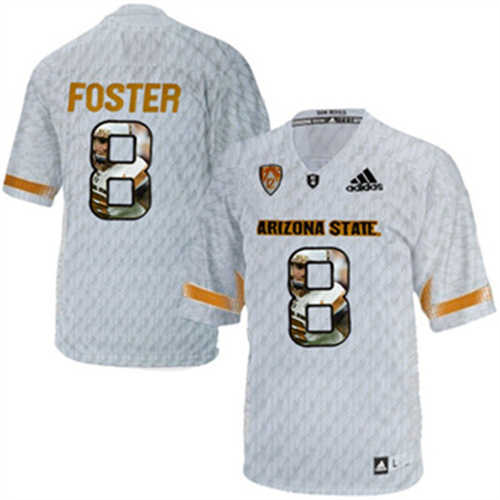 Arizona State Sun Devils D. J. Foster White Printing Player Portrait Football Jersey