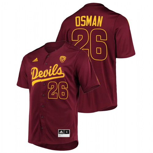 Arizona State Sun Devils Graham Osman Men Maroon College Baseball Button-Up Jersey