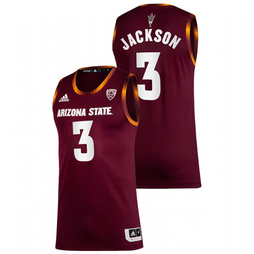 Arizona State Sun Devils Marreon Jackson College Basketball Maroon Jersey Men