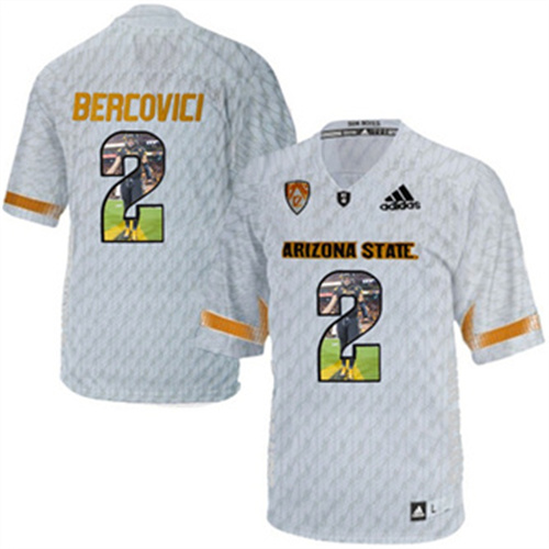 Arizona State Sun Devils Mike Bercovici White Printing Player Portrait Football Jersey
