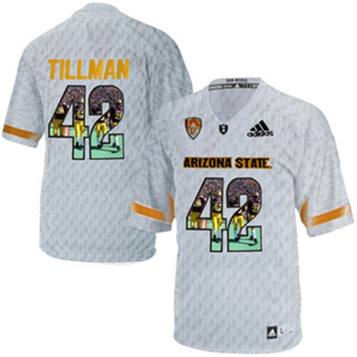 Arizona State Sun Devils Pat Tillman White Printing Player Portrait Football Jersey