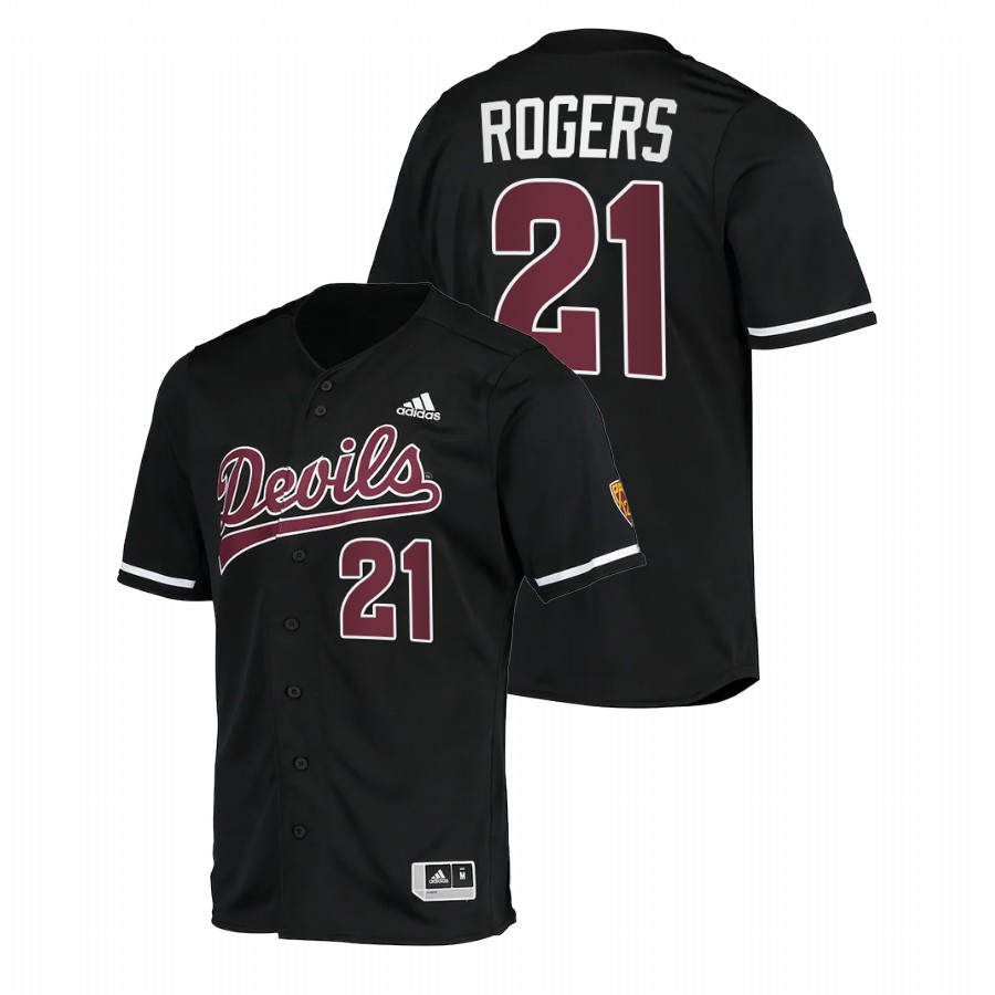 Arizona State Sun Devils Will Rogers Men Black College Baseball Replica Jersey