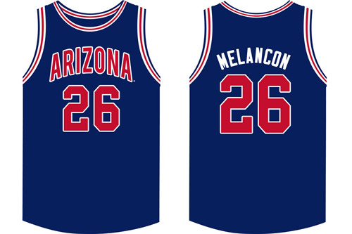 Arizona Wildcats Royal Mark Melancon Original Retro Brand College Basketball Jersey