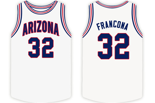 Arizona Wildcats White Terry Francona Original Retro Brand College Basketball Jersey