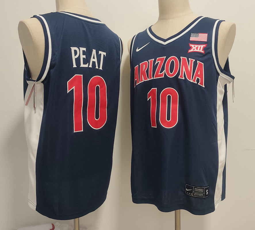 Arizona Wildcats basketball jersey#10 Koa Peat navy