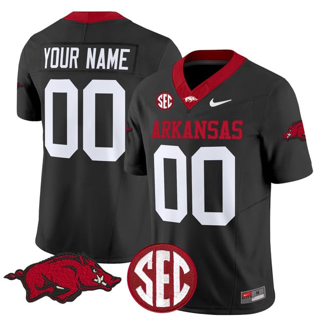Arkansas Razorbacks Vapor Limited Custom Jersey black
