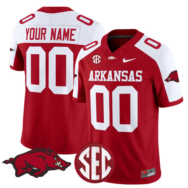 Arkansas Razorbacks Vapor Limited Custom Jersey red white