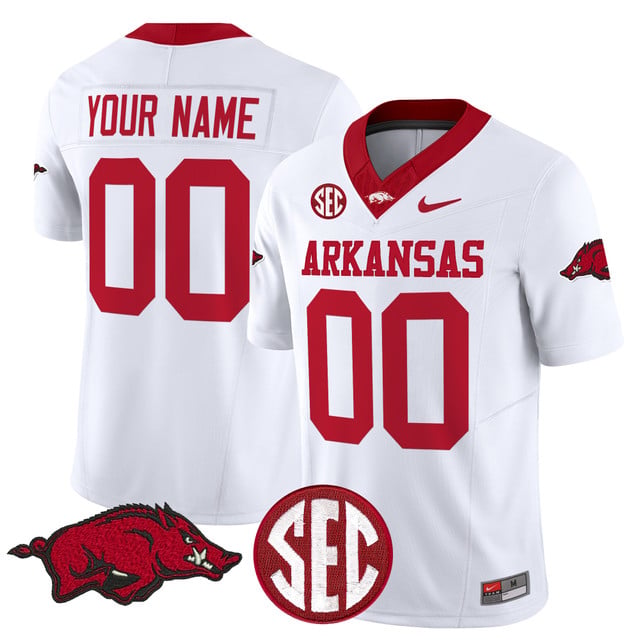 Arkansas Razorbacks Vapor Limited Custom Jersey white