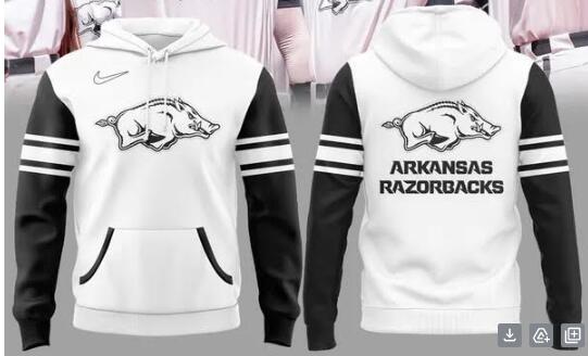 Arkansas Razorbacks White black hoodie