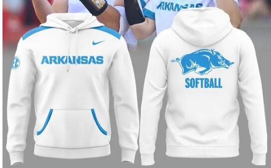 Arkansas Razorbacks White blue hoodie