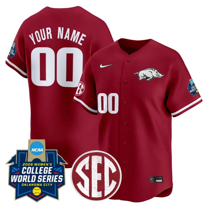 Arkansas Softball 2026 World Series (WCWS) Vapor Premier Limited Custom Jersey