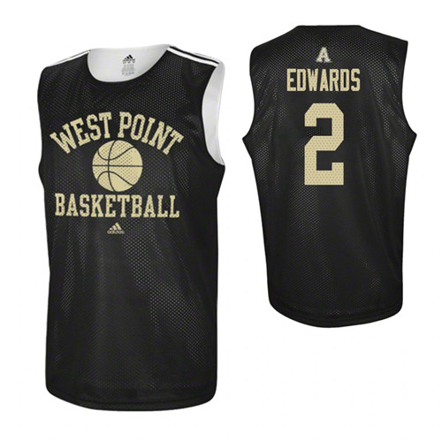 Army Black Knights #2 Cayne Edwards College Basketball Practice Jersey Black