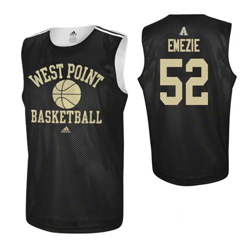 Army Black Knights #52 John Emezie College Basketball Practice Jersey Black