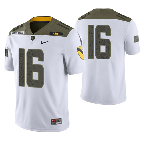 Army Black Knights 16 Alijah Curtis Limited Edition 1st Cavalry Division Jersey White