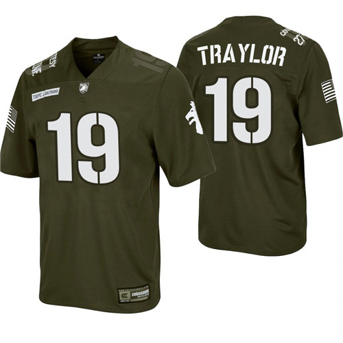 Army Black Knights 19 Delshawn Traylor Rivalry Football Replica Jersey Green