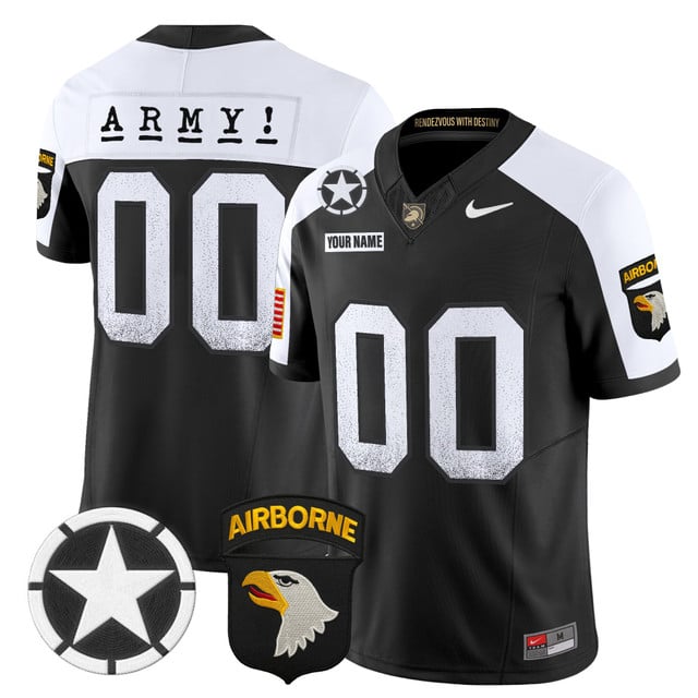 Army Black Knights 2025 Screaming Eagles Vapor Limited Custom Jersey