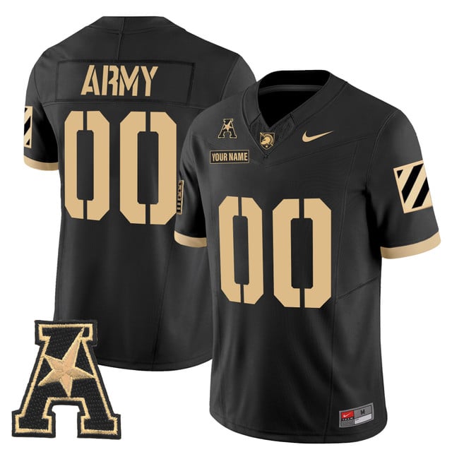 Army Black Knights 2025 Vapor Limited Custom Jersey black