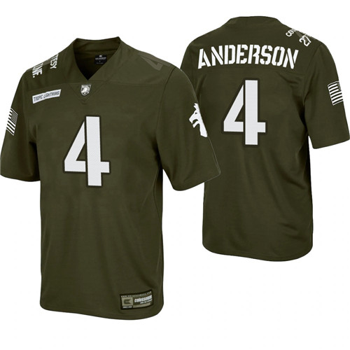 Army Black Knights 4 Christian Anderson Rivalry Football Replica Jersey Green
