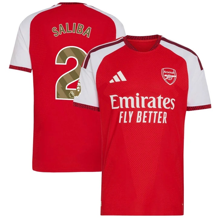 Arsenal FC 202627 Premier League Champions Patch Jersey#2 WILLIAM SALIBA
