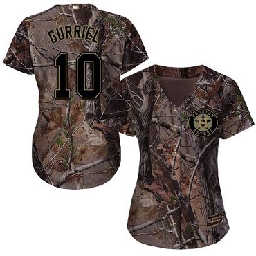 Astros #10 Yuli Gurriel Camo Realtree Collection Cool Base Women's Stitched Baseball Jersey