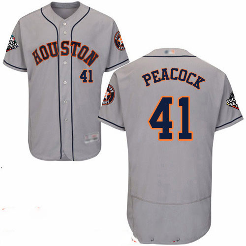 Astros #41 Brad Peacock Grey Flexbase Authentic Collection 2019 World Series Bound Stitched Baseball Jersey