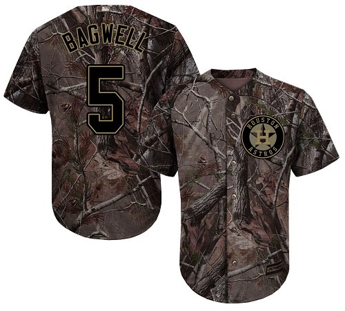 Astros #5 Jeff Bagwell Camo Realtree Collection Cool Base Stitched Youth Baseball Jersey