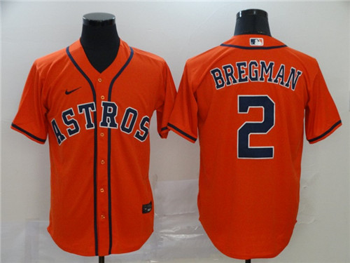 Astros 2 Alex Bregman Orange 2020 Nike Cool Base Jersey