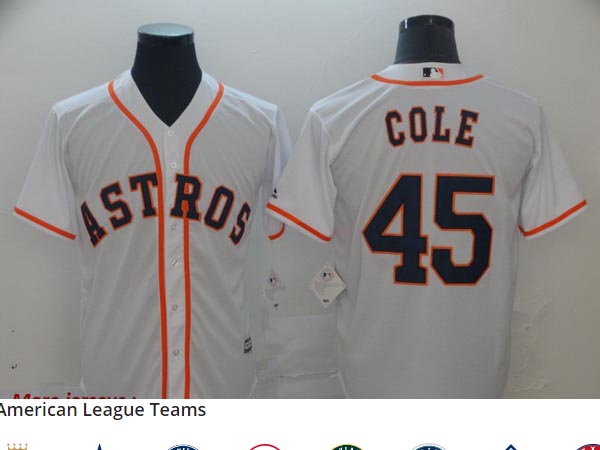 Astros 45 Gerrit Cole White Cool Base Jersey