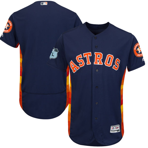 Astros Navy 2017 Spring Training Men's Customized Flexbase Jersey