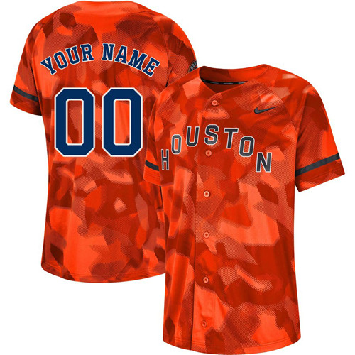 Astros Orange Camo Fashion Men's Customized Jersey