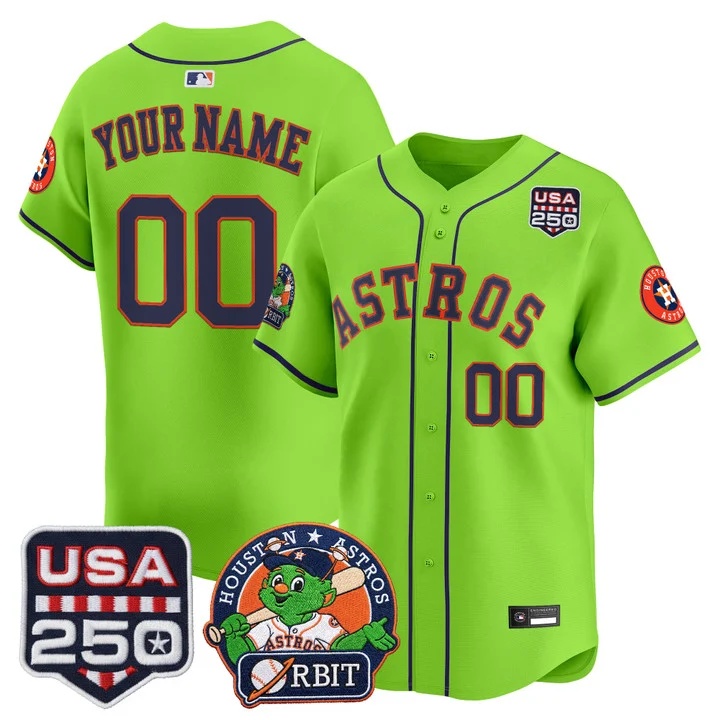Astros Orbit & 250 America Patch Vapor Premier Limited Custom Jersey