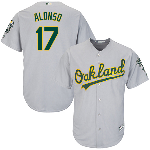Athletics #17 Yonder Alonso Grey Cool Base Stitched Youth MLB Jersey
