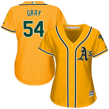 Athletics #54 Sonny Gray Gold Alternate Women's Stitched MLB Jersey