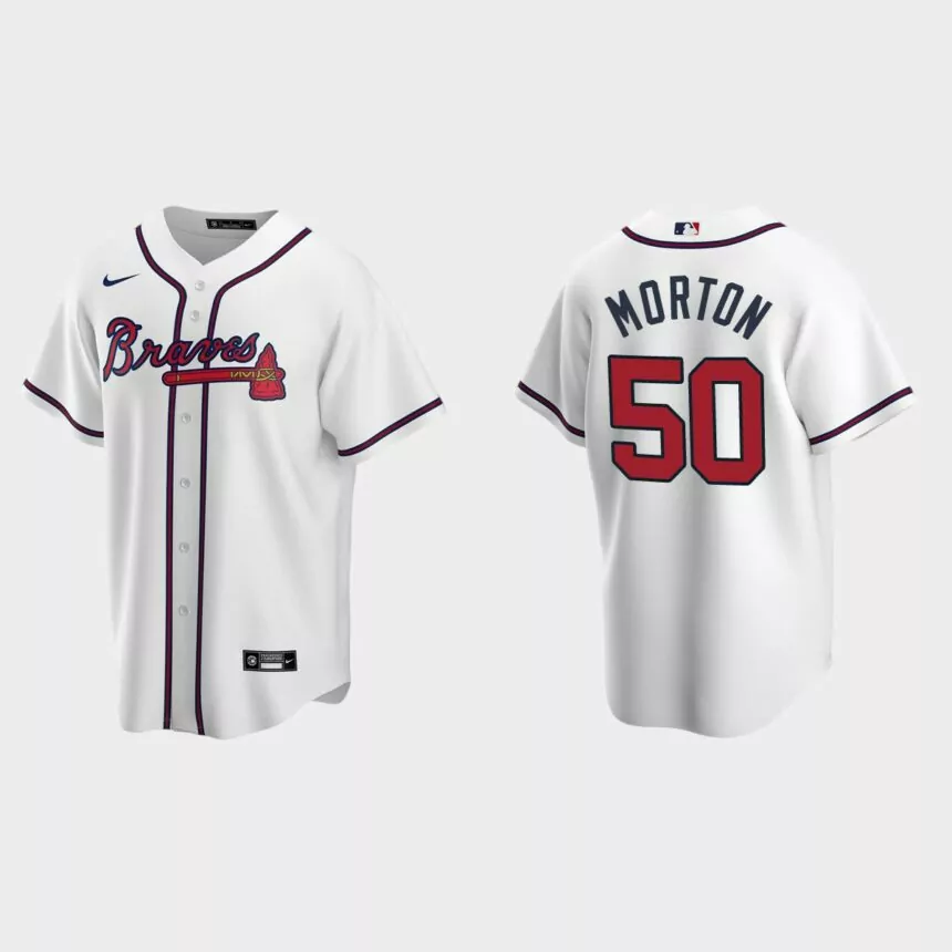 Atlanta Braves #50 Charlie Morton Replica Home Jersey – White