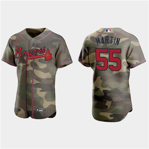 Atlanta Braves #55 Chris Martin Men's Nike 2021 Armed Forces Day Authentic MLB Jersey -Camo