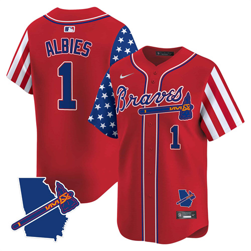 Atlanta Braves 2024 Independence Day Vapor Premier Limited Baseball Jersey V2 – All Stitched Red #1 Ozzie Albies