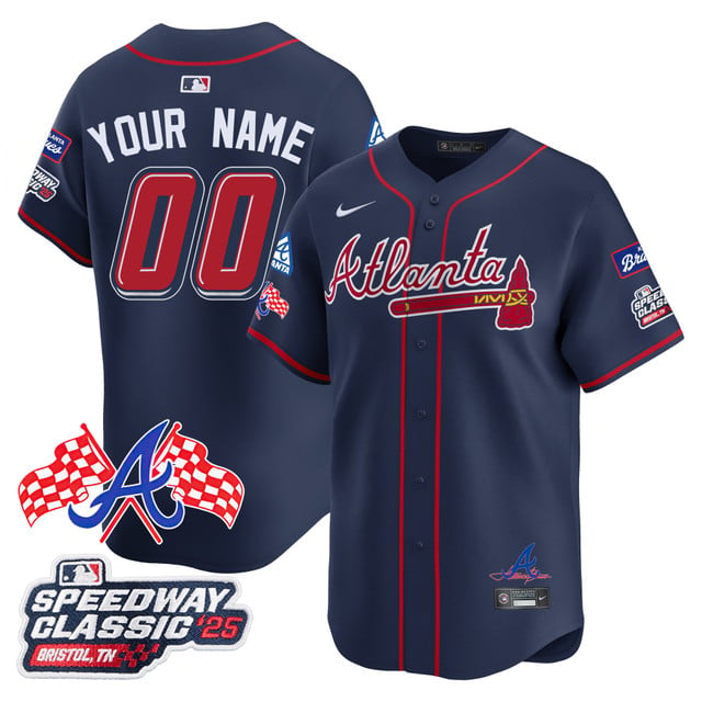 Atlanta Braves 2025 Speedway Classic Limited Custom Jersey V1 navy