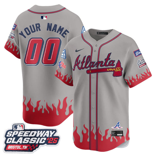Atlanta Braves 2025 Speedway Classic Limited Custom Jersey V2 gray