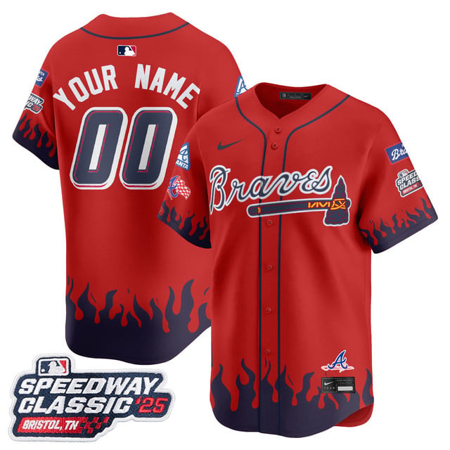 Atlanta Braves 2025 Speedway Classic Limited Custom Jersey V2 red