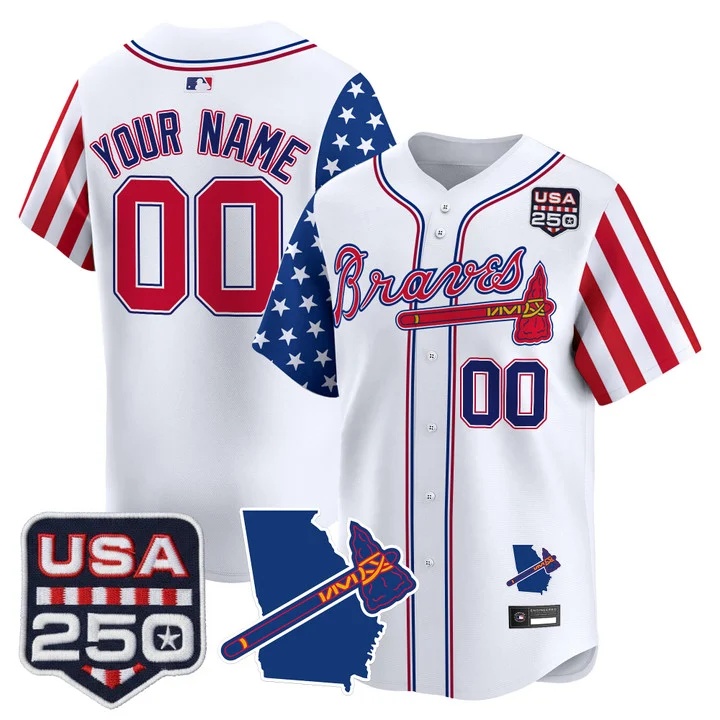 Atlanta Braves America 250 Edition Vapor Premier Limited Custom Jersey