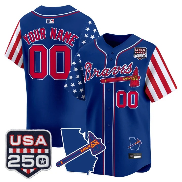 Atlanta Braves America 250 Edition Vapor Premier Limited Custom Jersey ROYAL
