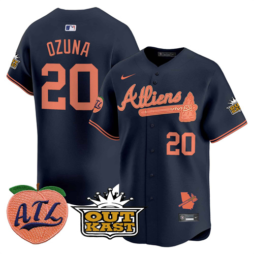 Atlanta Braves Atliens & Peach Vapor Premier Limited  baseball  Jersey – All Stitched Atliens Marcell Ozuna  #20