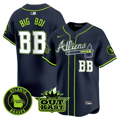 Atlanta Braves Atliens Vapor Premier Limited   baseball  Jersey – All Stitched Atliens Big Boi