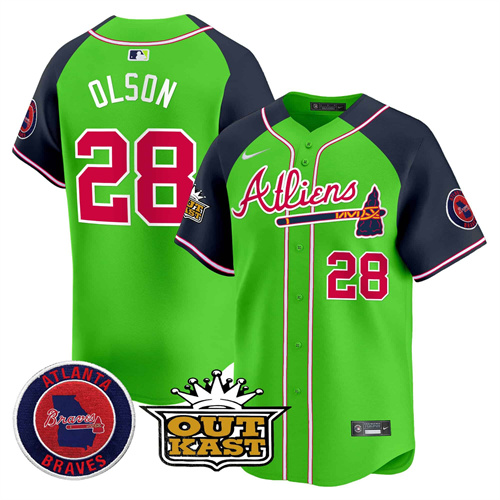 Atlanta Braves Atliens Vapor Premier Limited   baseball  Jersey – All Stitched Green Alternate Matt Olson #28