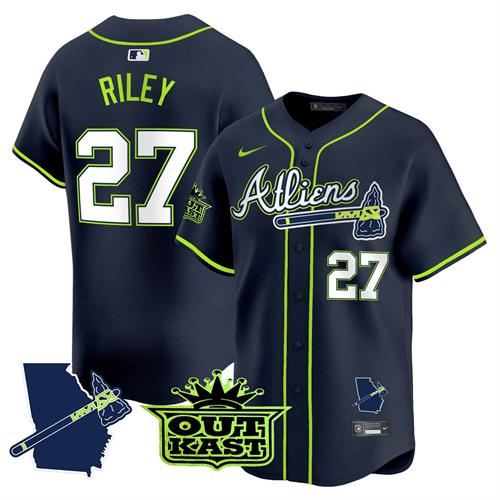 Atlanta Braves Atliens Vapor Premier Limited  baseball  Jersey V2 – All Stitched Atliens Austin Riley #27