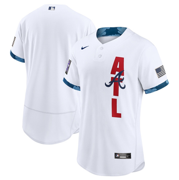Atlanta Braves Blank 2021 White All-Star Flex Base Stitched MLB Jersey