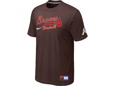 Atlanta Braves Brown NEW Short Sleeve Practice T-Shirt