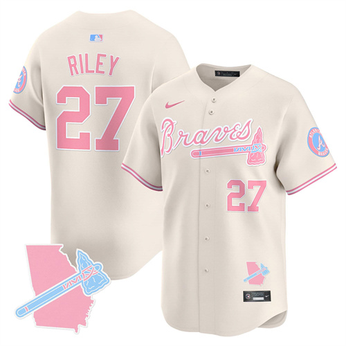 Atlanta Braves Bubblegum Pink Vapor Premier Limited baseball  Jersey – All Stitched Cream Austin Riley #27