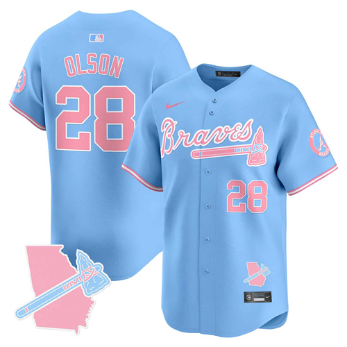 Atlanta Braves Bubblegum Pink Vapor Premier Limited baseball  Jersey – All Stitched Light Blue Matt Olson #28